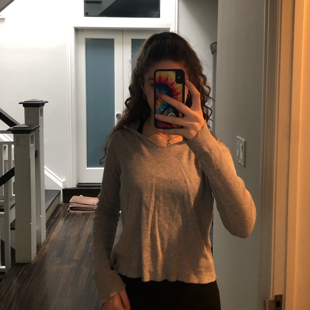 Grey t- shirt hoodie